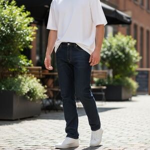 SoSo Custom Made 100% Cotton Men's Indigo Straight Jeans Size 36x34